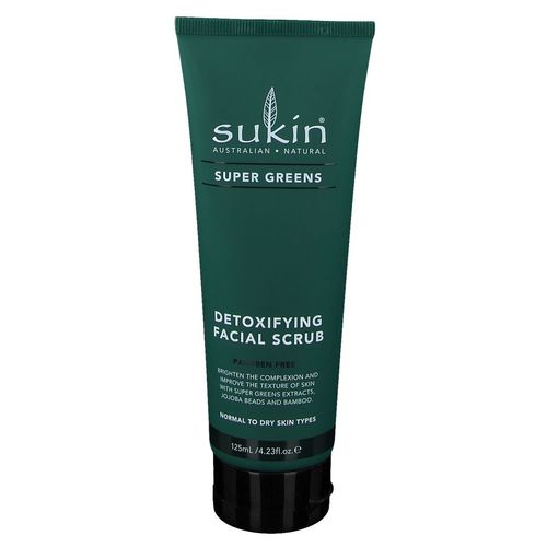 Sukin Super Greens Detoxifying Facial Scrub 125 ml Creme, 125 ml, sukin