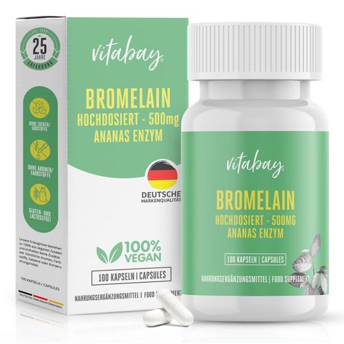 Vitabay Bromelain 500mg 100 St Kapseln, 100 stk, Vitabay