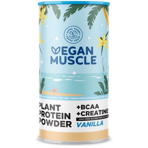 Vegan Muscle Protein+BCAA+Kreatin Vanille Pulver 600 g, 600 g, ALPHA FOODS
