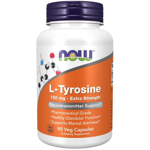 Now Foods L-Tyrosin 750 mg 90 St, 90 stk, NOW FOODS