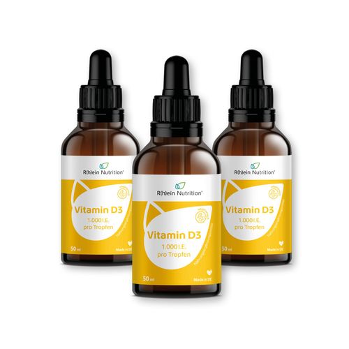 R(h)ein Nutrition Vitamin D3 1.000 I.e. pro Tropfen 3x50 ml, 150 ml, R(h)ein Nutrition