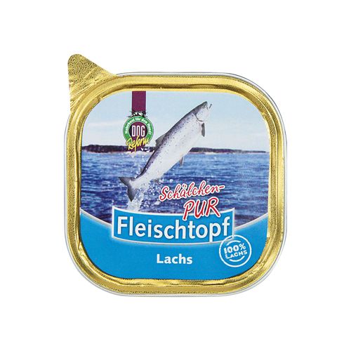 Dogreform Fleischtopf Schälchen PUR Lachs 100%Lachs Hundefutter 1x200 g Futter, 200 g, Schecker