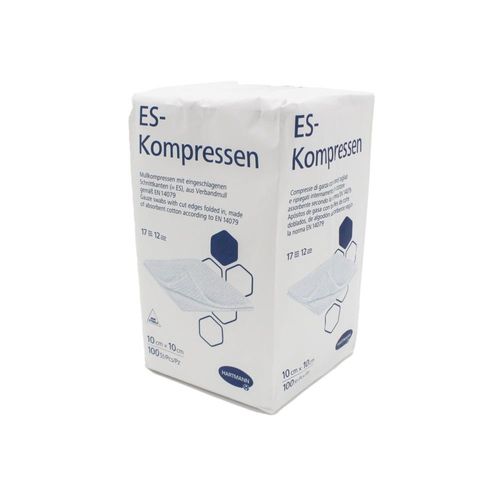 Hartmann ES Mullkompressen, unsteril, 10 cm, 17-fädig, 12-fach 10x100 St, 1000 stk, Hartmann