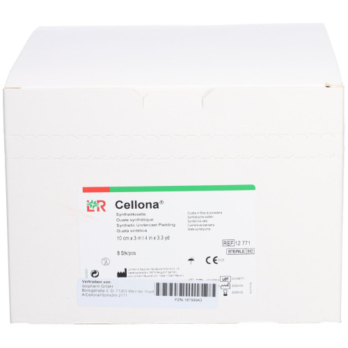 Cellona Synthetikwatte steril 10 cmx3 m 8 St Watte, 8 stk, Docpharm