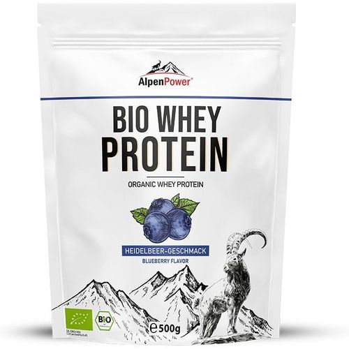 AlpenPower Bio Whey Protein- Heidelbeere 500 g Pulver, 500 g, Alpenpower