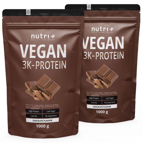 Nutri+ Veganes Proteinpulver 3k - Eiweiß Protein Pulver 2kg 2000 g, 2000 g, Nutri+