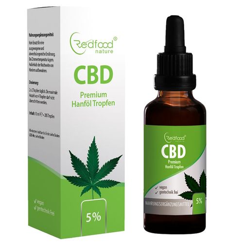 Redfood® CBD ÖL 5% 10 ml Tropfen, 10 ml, Redfood