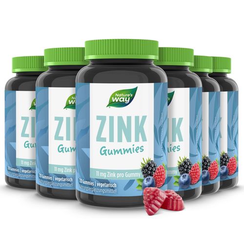 Nature's Way Zink Gummies – Zinkcitrat hochdosiert für Haut, Haare, Nägel & Immunsystem 720 St Fruchtgummi, 720 stk, Nature's Way