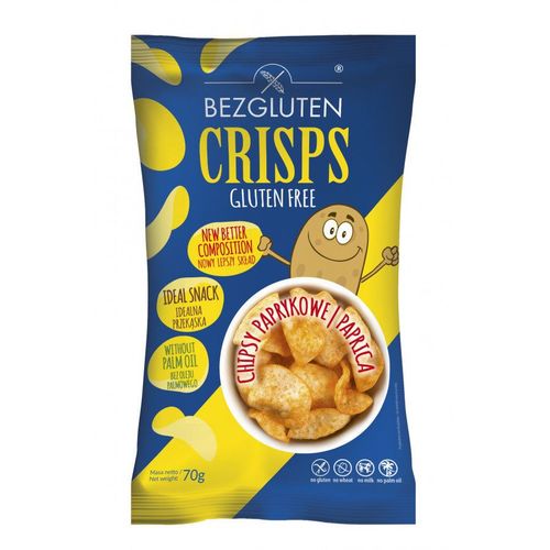 Bezgluten Chips Crisps Paprika glutenfrei 70 g, 70 g, Bezgluten