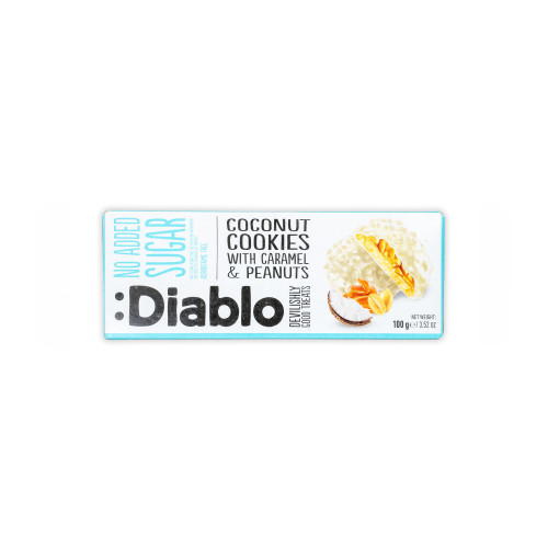 :Diablo No Added Sugar Coconut Cookies with Caramel&Peanuts 0,1 kg Kekse, 0,1 kg, Diablo