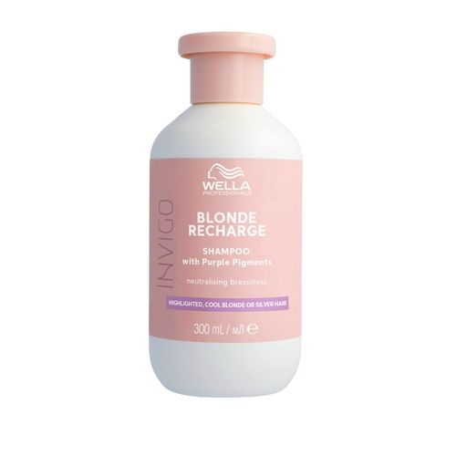 Wella Professionals - INVIGO Blonde Recharge with Purple Pigments - Highlighted, Cool Blonde or Silver Hair Shampoo 300 ml, 300 ml, Wella Professionals