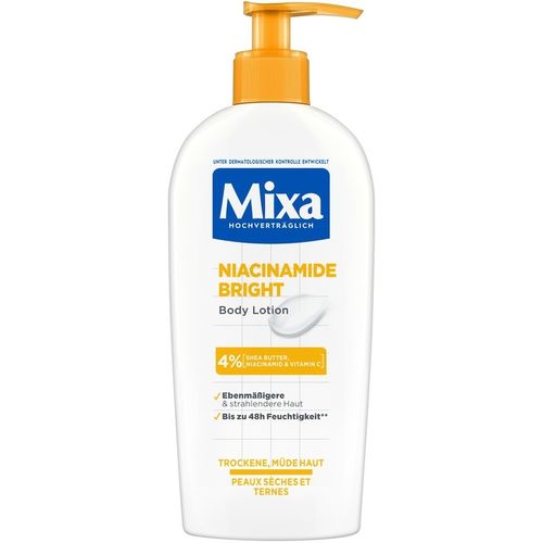 Mixa - Niacinamide Bright f&uuml;r trockene und m&uuml;de Haut Bodylotion 250 ml, 250 ml, Mixa