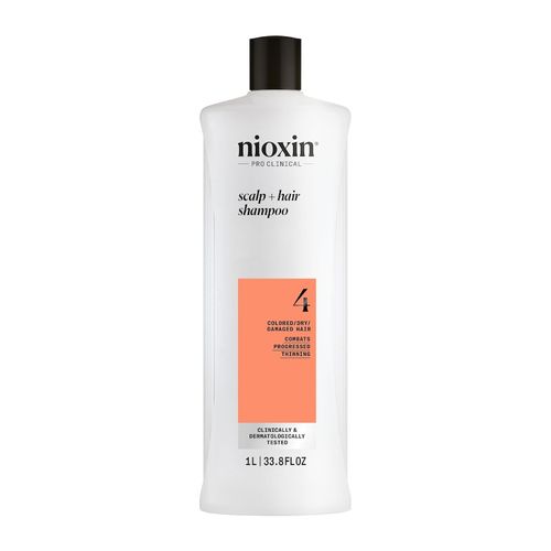 Nioxin - System 4 Scalp + Hair - Haarpflege f&uuml;r coloriertes, sichtbar d&uuml;nner werdendes Haar Shampoo 1000 ml, 1000 ml, Nioxin