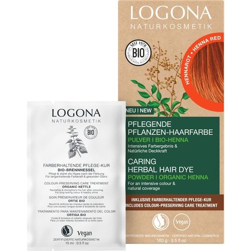 Logona - Pflegende Pflanzen- Pulver Pflanzenhaarfarbe 100 g Rot, 100 g, LOGONA