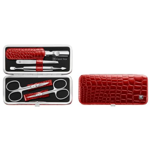 ZWILLING Beauty - Manik&uuml;re Pedik&uuml;re Set 5tlg. mit Nagelschere, Leder, rot N&auml;gel k&uuml;rzen 1 ct, 1 stk, ZWILLING Beauty