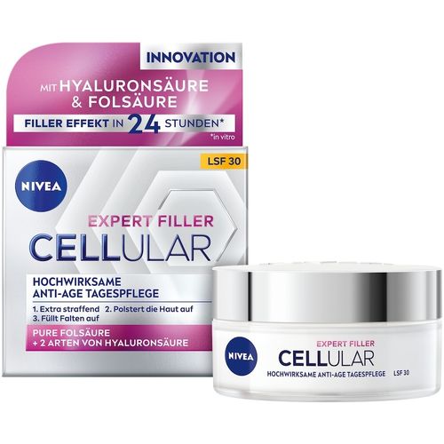 NIVEA - Cellular Expert Filler Hochwirksame Anti Age Tagespflege Gesichtscreme 50 ml Damen, 50 ml, Nivea