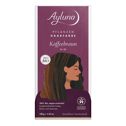 Ayluna Naturkosmetik - Haarfarbe - Nr.80 Kaffeebraun Pflanzenhaarfarbe 100 g, 100 g, Ayluna Naturkosmetik