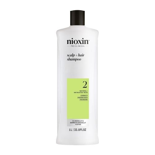 Nioxin - System 2 Scalp + Hair - Haarpflege f&uuml;r naturbelassenes, sichtbar d&uuml;nner werdendes Haar Shampoo 1000 ml, 1000 ml, Nioxin
