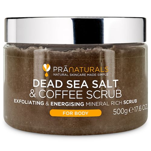 PraNaturals - K&ouml;rperpeeling mit Salz aus dem toten Meer & Kaffee 500 g, 500 g, PraNaturals