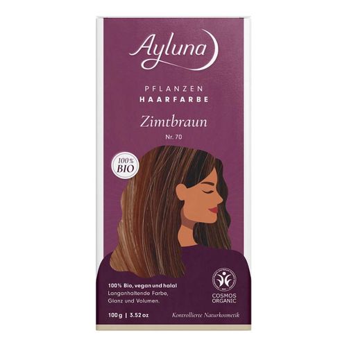 Ayluna Naturkosmetik - Haarfarbe - Nr.70 Zimtbraun Pflanzenhaarfarbe 100 g, 100 g, Ayluna Naturkosmetik
