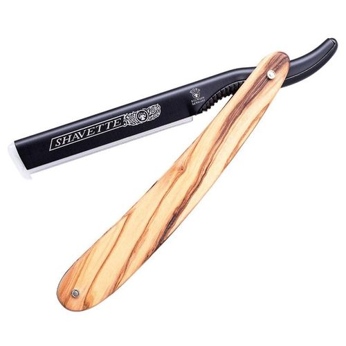 DOVO Solingen - Shavette Alu schwarz Griffschale Olivenholz Rasur 1 St&uuml;ck Herren, 1 stk, DOVO Solingen