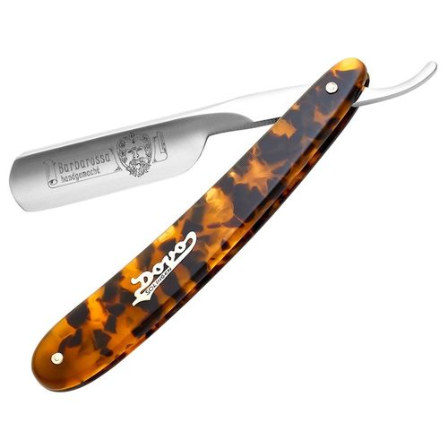 DOVO Solingen - Rasiermesser Barbarossa 5/8", Karbon, Schildpatt-Imitat, mit Intarsie Rasur 1 ct, 1 stk, DOVO Solingen
