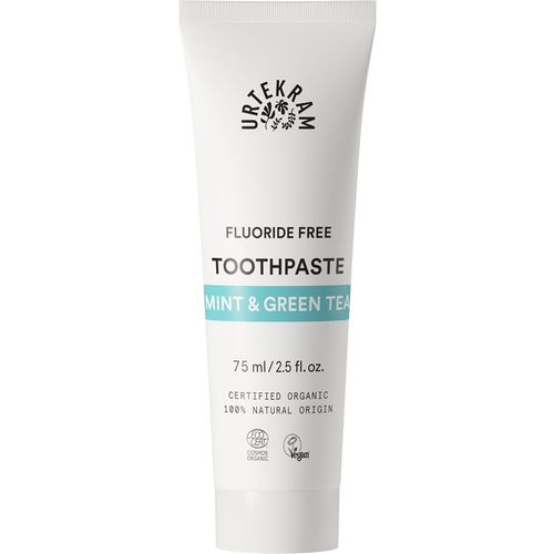 Urtekram - Fluoride Free Toothpaste Mint & Green Tea Zahnpasta 75 ml, 75 ml, Urtekram