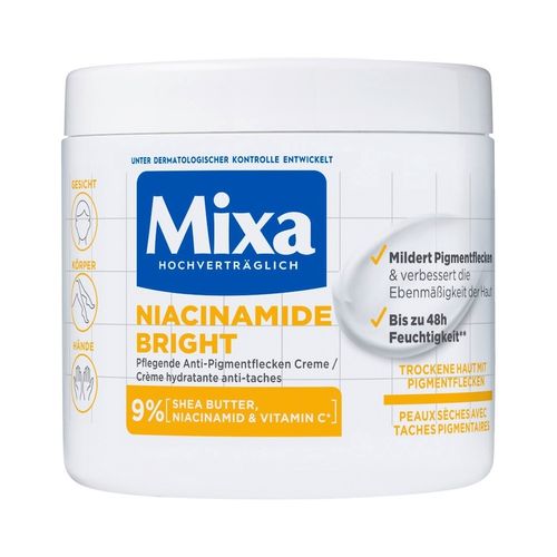 Mixa - Niacinamide Bright Anti-Pigmentflecken Creme f&uuml;r trockene Haut Bodylotion 400 ml, 400 ml, Mixa