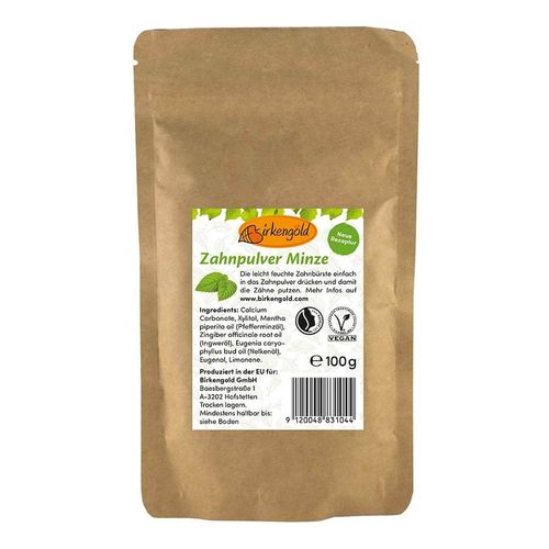Birkengold - Zahnpulver - Minze Nachf&uuml;llpack 100g Zahnpasta, 100 g, Birkengold