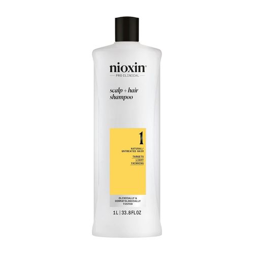 Nioxin - System 1 Scalp + Hair - Haarpflege für unbehandeltes Haar Shampoo 1000 ml, 1000 ml, Nioxin