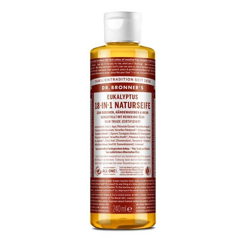 Dr. Bronner's - 18-in-1 NATURSEIFE Eukalyptus Körperreinigung 240 ml, 240 ml, Dr. Bronner's