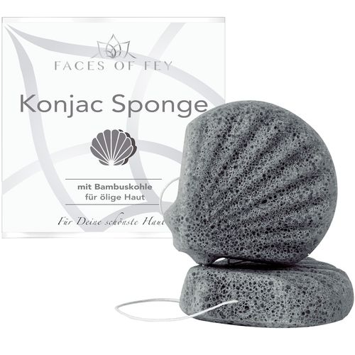FACES OF FEY - Konjac Sponge - Aktivkohle Gesichtsreinigungstools 2 Stück, 2 stk, FACES OF FEY