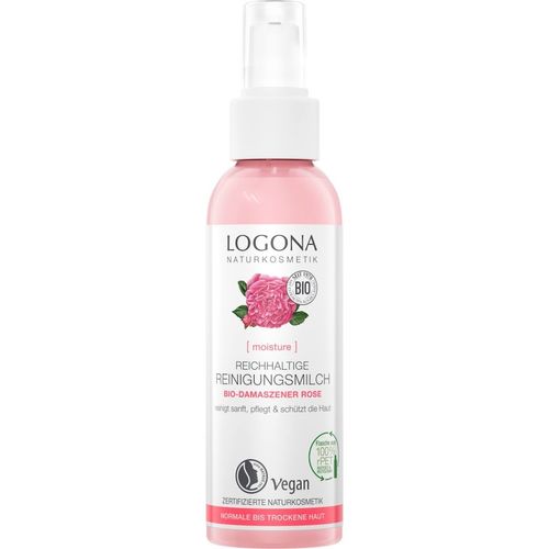 Logona - Moinsture Lift Reichhaltige Bio-Damaszener Rose Reinigungsmilch 125 ml, 125 ml, LOGONA