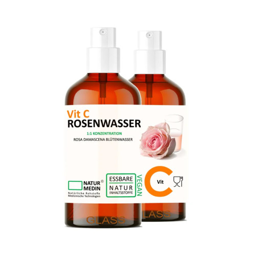 NATURMEDIN® 2 x Vitamin-C Rosenwasser, 200 ml, Naturmedin