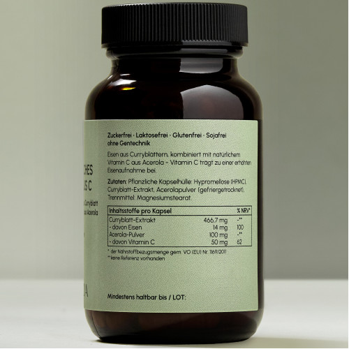 Pflanzliches Eisen plus Vitamin C, 60 Stk., VIANOA Health GmbH