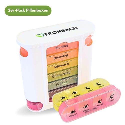 Frohbach 7-Tage-Tablettenbox Pastell-Edition, 2 Stk., Frohbach