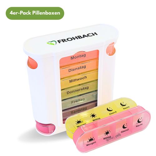 Frohbach 7-Tage-Tablettenbox Pastell-Edition, 4 Stk., Frohbach