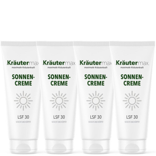 Sonnencreme f&uuml;r Gesicht und K&ouml;rper LSF 30 | 4 x 70 ml, 280 ml, Kr&auml;utermax
